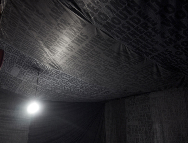 Mouth (2012) a room sewn from printed interfacing fabric