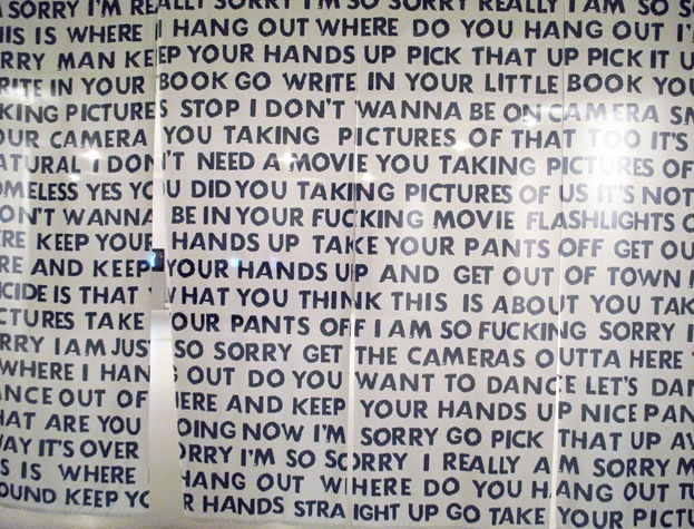 i'm so sorry (scrim; installation)